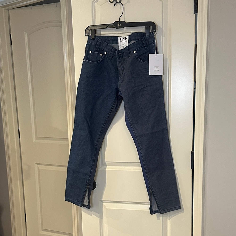 One Teaspoon Dark Blue Straight Leg Jeans